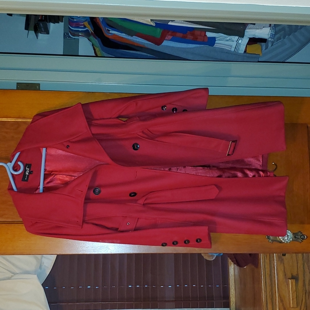 Black Rivet Womens RED wool coat